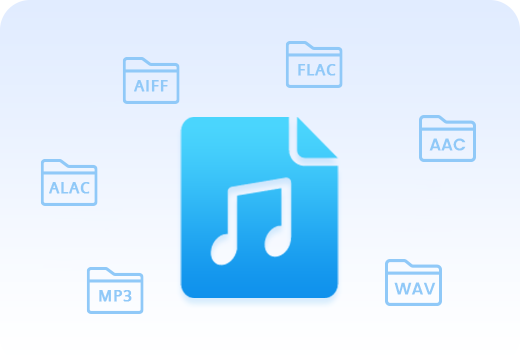 MP3, AAC, WAV, FLAC, AIFF et ALAC comme format de sortie