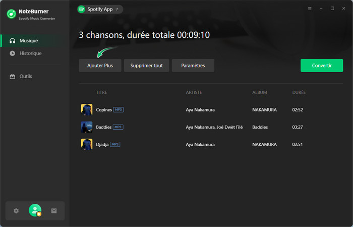 Ajoutez un titre/un album/une playlist depuis Spotify