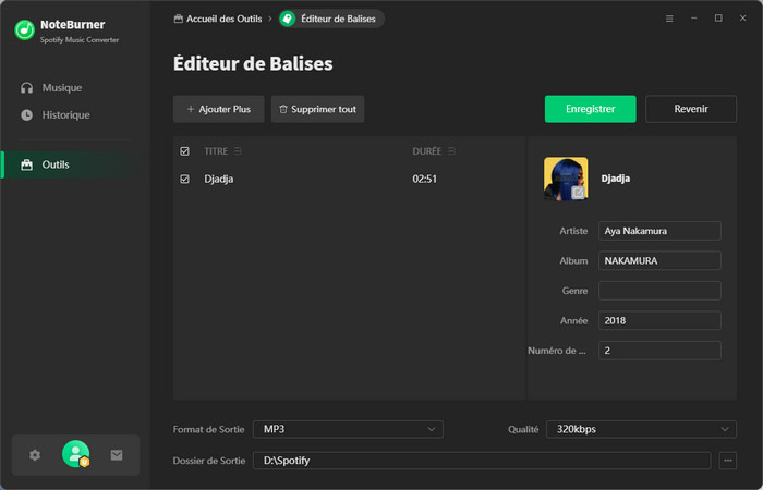 Éditer les balises musicales à la demande