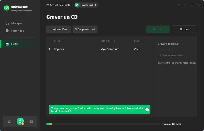Gravez des chansons de Spotify sur CD