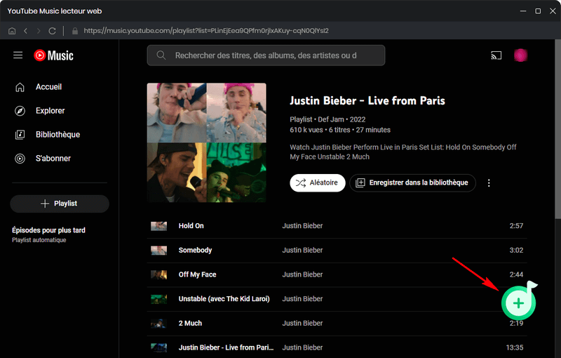 Ajoutez des titres de YouTube Music à NoteBurner