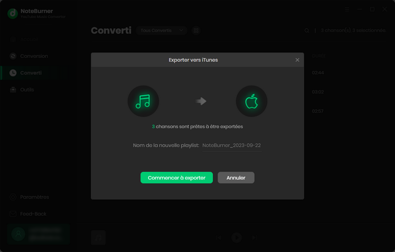 Importez les musiques YouTube Music dans iTunes