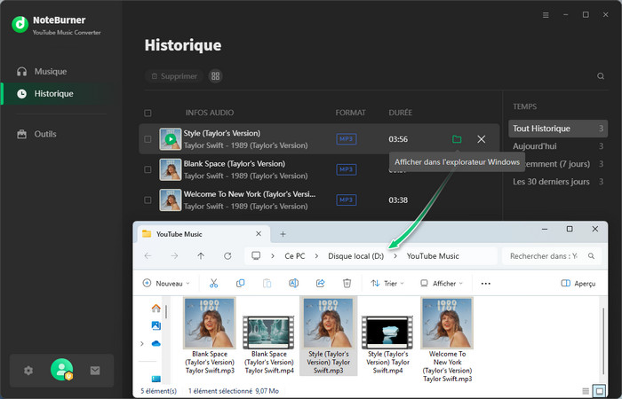 Vérifiez les téléchargements YouTube Music
