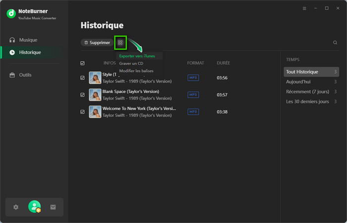 Importez les musiques YouTube Music dans iTunes