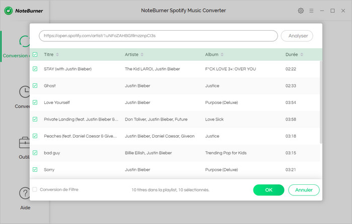 Ajoutez la playlist Spotify à NoteBurner