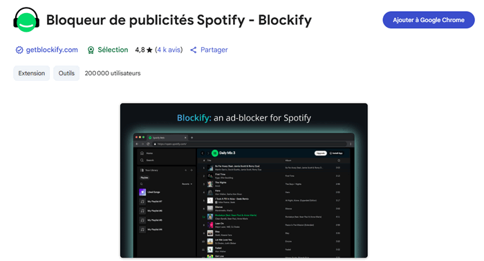 Bloqueur de publicités Spotify - Blockify