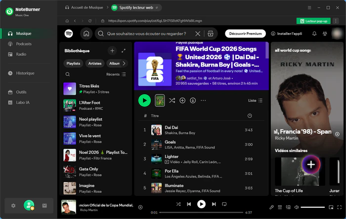 Choisir une playlist pour la Coupe du Monde