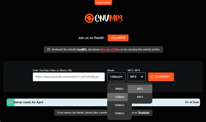 CnvMP3 YouTube to MP3 Converter