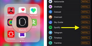 Installer Spotify sur Apple Watch depuis iPhone