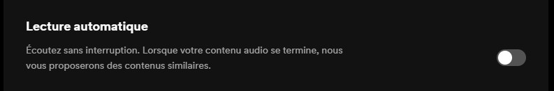 Désactivez la lecture automatique de Spotify