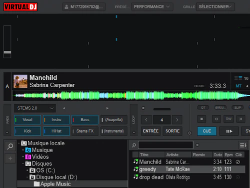 Mettre Apple Music dans Virtual DJ