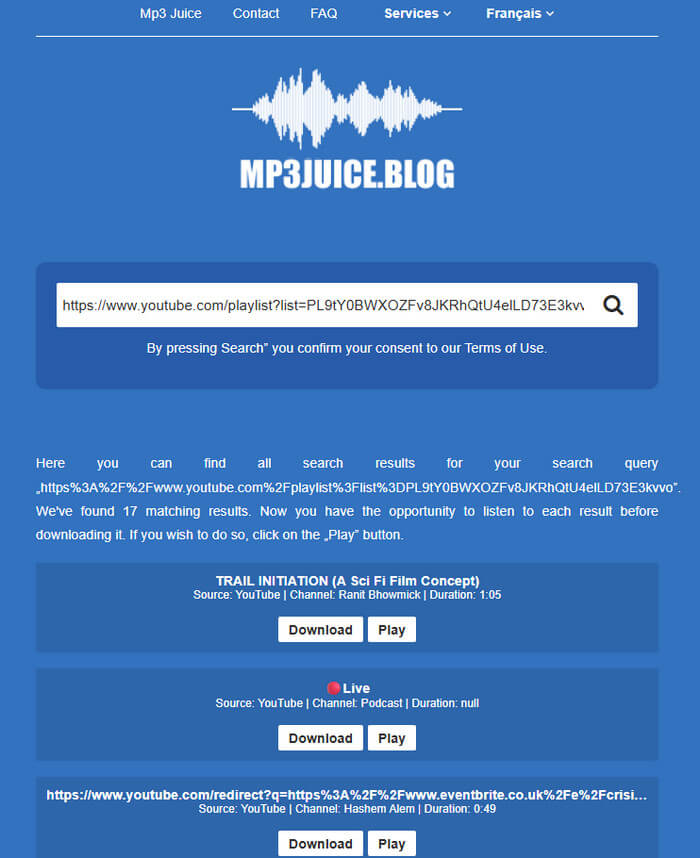 YouTube Downloader Playlist : MP3Juice