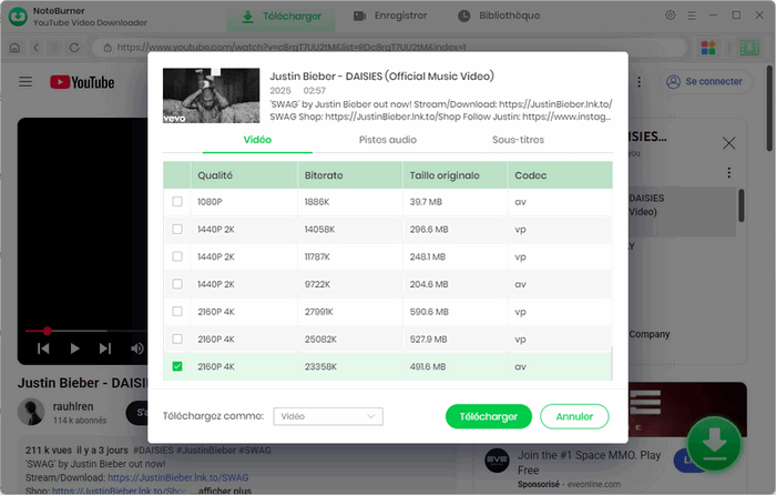 Sélectionner la qualité de la vidéo YouTube