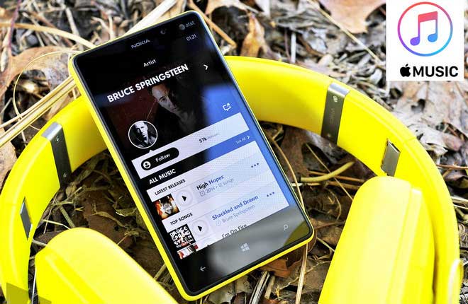 Diffuser apple music dans windows phone