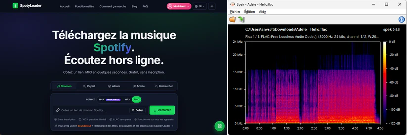 Résultat du test de SpotyLoader