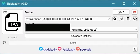 Sélectionnez le fichier IPA d'EeveeSpotify