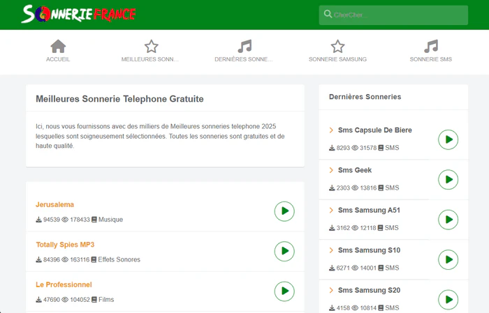 Télécharger une sonnerie téléphone gratuite sur SonnerieFrance