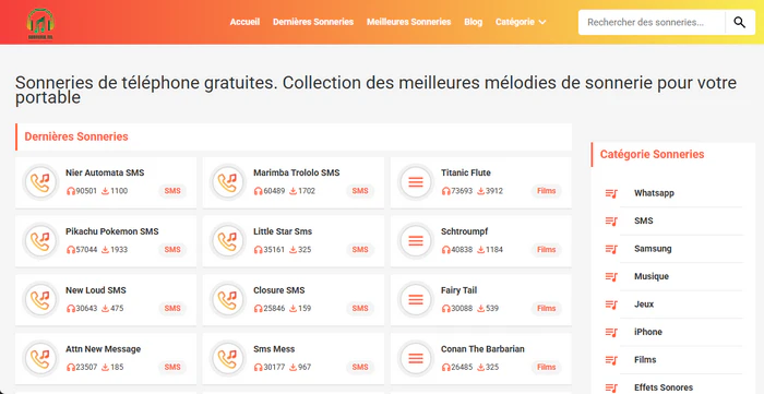 Télécharger des sonneries téléphone sur Sonnerie.tel