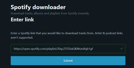 Spotify Downloader Playlist à 192kbps : spotdownloader.com