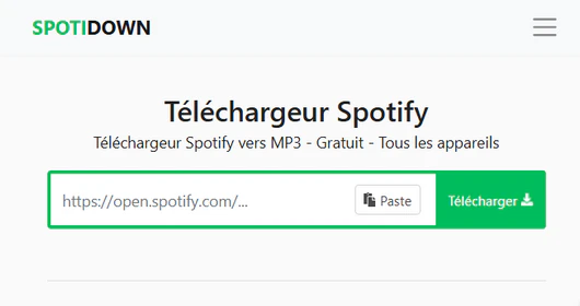 Téléchargeur Spotify vers MP3 : spotidown.app