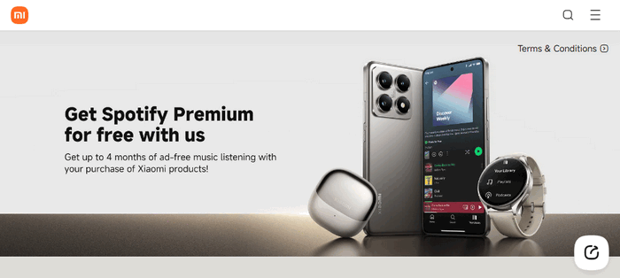 Spotify Premium gratuit 4 mois avec Xiaomi