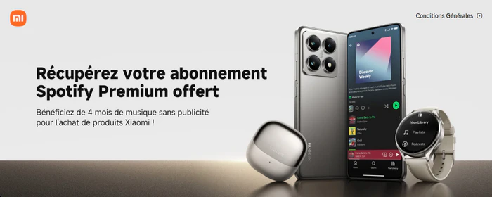 Profitez de l'offre Spotify 3 mois gratuit avec Xiaomi