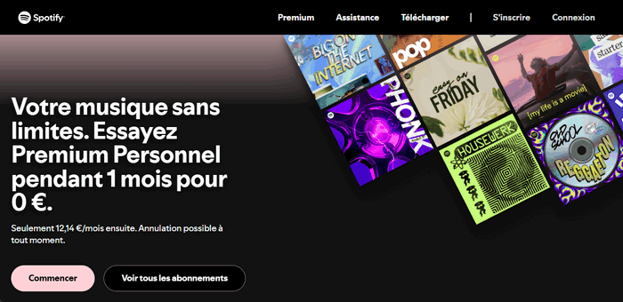Obtenir Spotify gratuit avec un essai gratuit