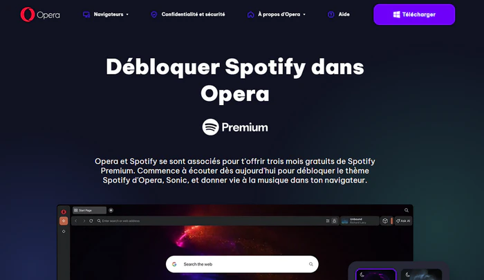 Activer Spotify Premium 3 mois gratuits avec Opera
