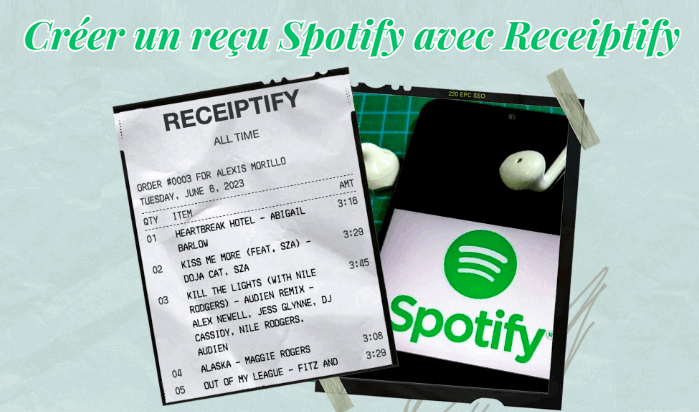 Créer un reçu Spotify avec Receiptify