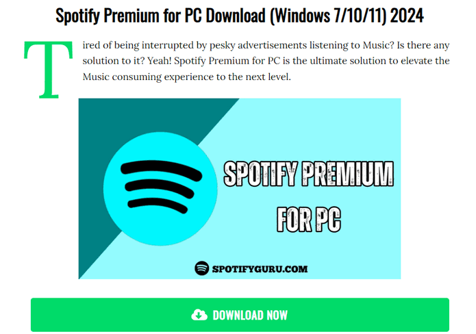 Obtenir Spotify Premium Crack PC via SpotifyGuru