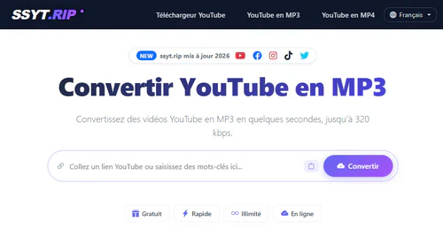 ssyt.rip :  Convertisseur YouTube vers MP3 complet