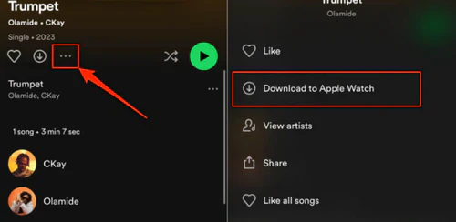 Télécharger une playlist sur Apple Watch depuis iPhone