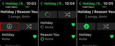 Télécharger une playlist directement depuis Apple Watch