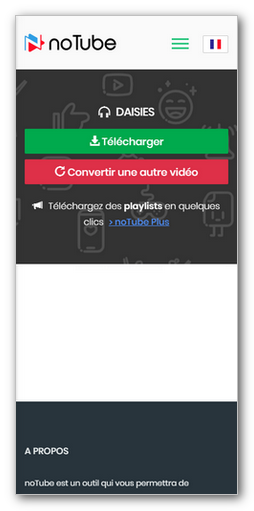 Cliquer sur le bouton de téléchargement sur noTube