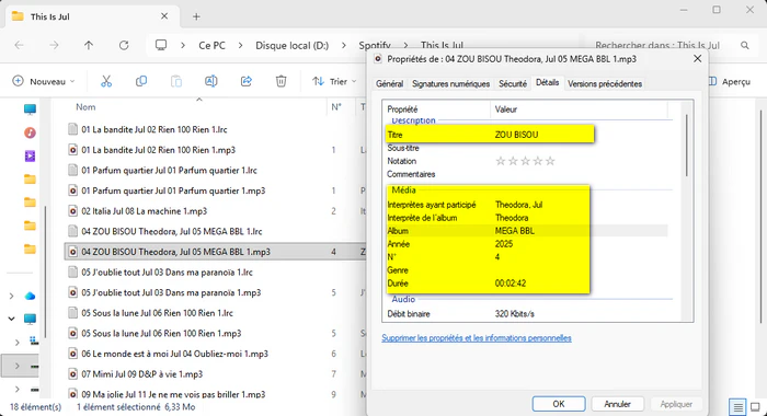Tests de balises ID3 Noteburner