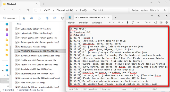 Test des paroles de Noteburner
