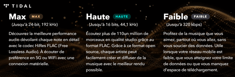 Tidal Qualité sonore
