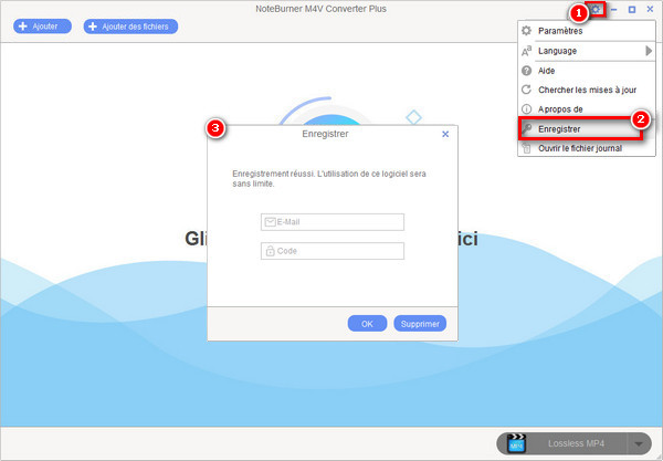 enregistrement de NoteBurner M4V Converter Plus pour Windows