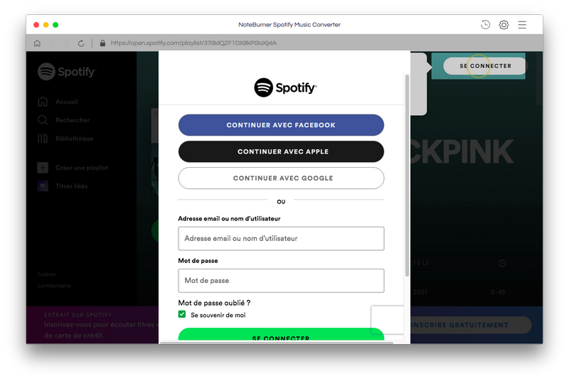 Connectez-vous à Spotify