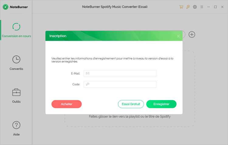 Lancez NoteBurner Spotify Music Converter sur l'ordinateur