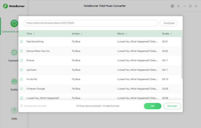 Ajoutez des morceaux de musique de Tidal